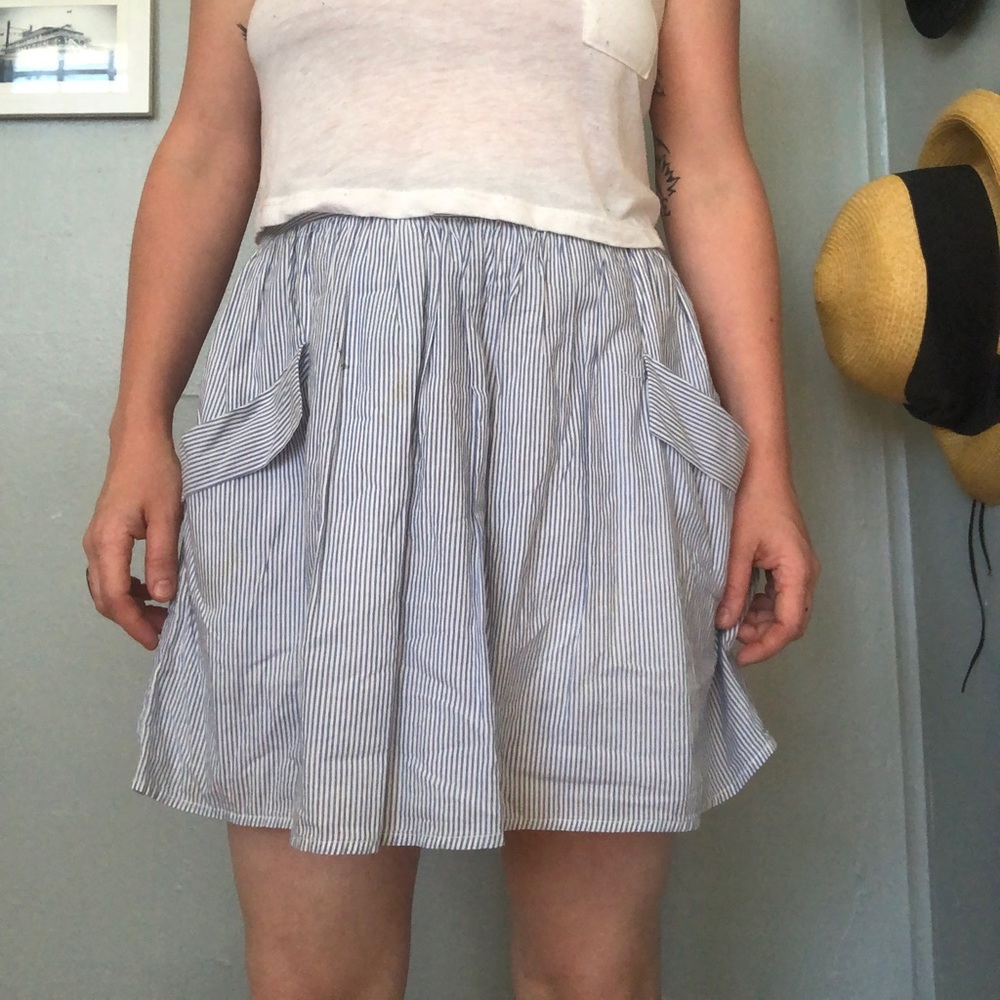 ‘Seersucker’ Large Pocket Skirt